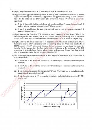 Computer Networks Final Questions - Spring 2013