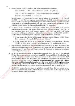 Computer Networks Midterm Questions - Fall 2014