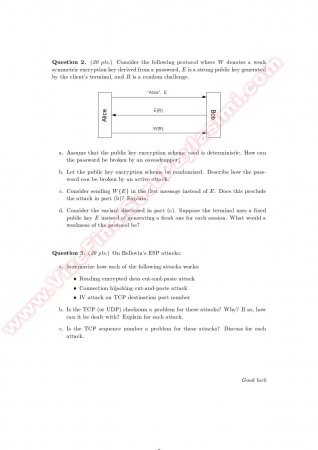 Cryptography and Network Security Final Questions -2010