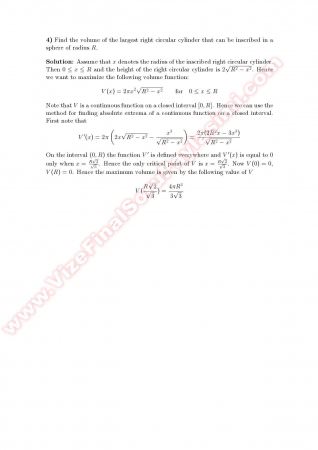 Calculus1 Final Solutions