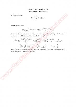 Calculus1 Midterm2 Solutions