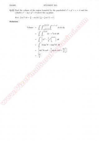 Calculus2 Final Solutions - 2008