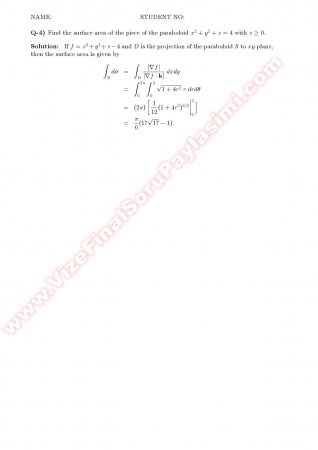 Calculus2 Final Solutions - 2008