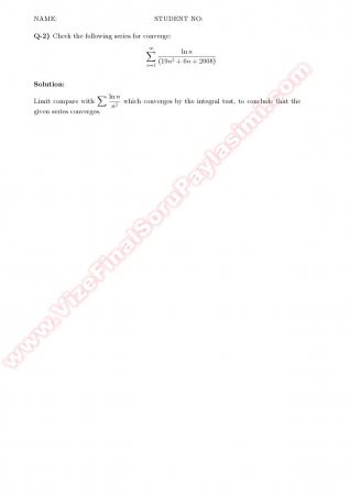 Calculus2 Midterm Solutions - 2008