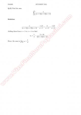 Calculus2 Midterm Solutions - 2008