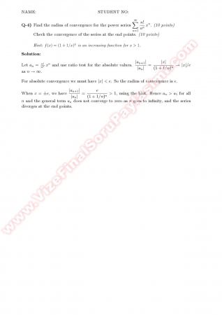 Calculus2 Midterm Solutions - 2008