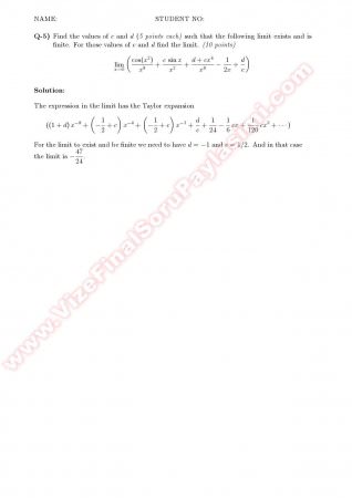 Calculus2 Midterm Solutions - 2008