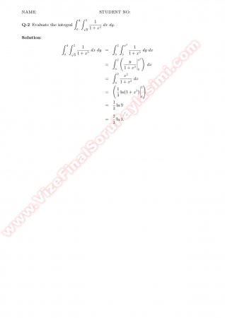 Calculus2 Final Solutions - 2010