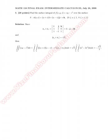 Intermediate Calculus3 Final Solutions -2008