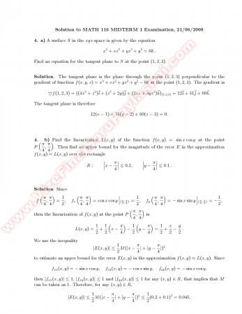 Intermediate Calculus3 Midterm Solutions -2008