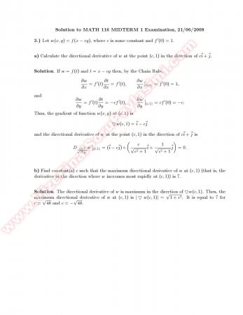 Intermediate Calculus3 Midterm Solutions -2008