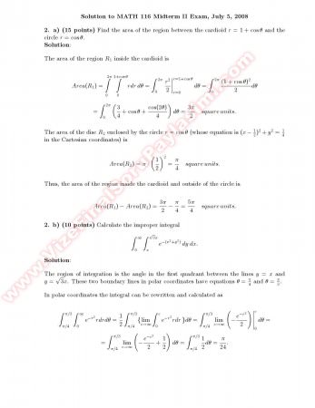 Intermediate Calculus3 Midterm2 Solutions -2008
