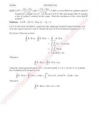 Intermediate Calculus3 Final Solutions -2009