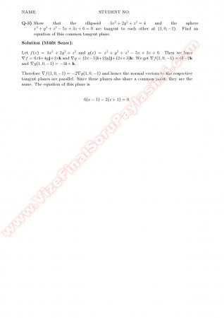 Intermediate Calculus3 Midterm Solutions -2009