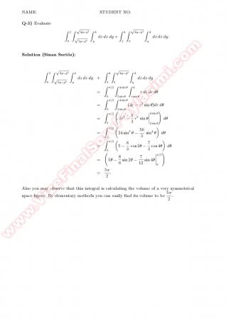 Intermediate Calculus3 Midterm2 Solutions -2009