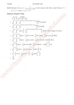 Intermediate Calculus3 Midterm2 Solutions -2009