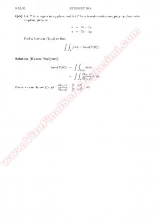 Intermediate Calculus3 Midterm2 Solutions -2009