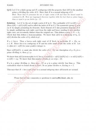 Abstract Mathematics1 Final Solutions -2008