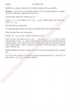 Abstract Mathematics1 Final Solutions -2008