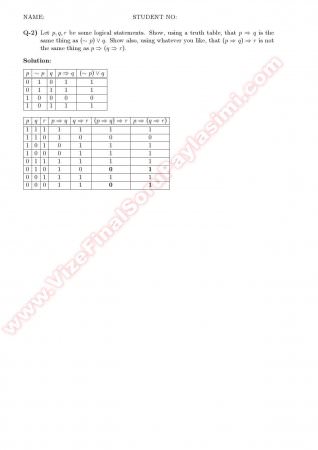 Abstract Mathematics1 Midterm Solutions -2008