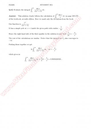 Complex Calculus Midterm2 Solutions - 2007