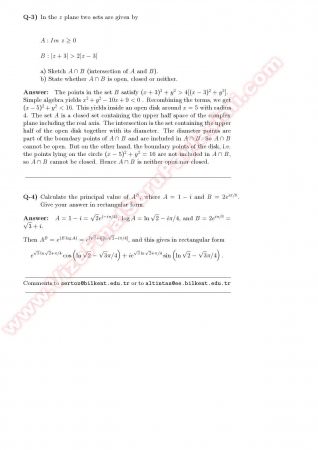 Complex Calculus Midterm Solutions - 2008