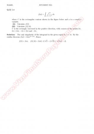 Complex Calculus Midterm2 Solutions - 2008