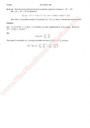 Advanced Calculus Midterm Solutions