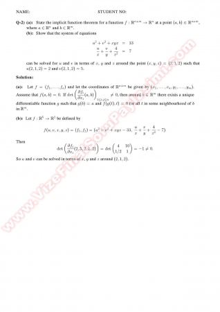 Advanced Calculus Midterm Solutions