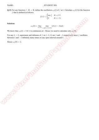 Advanced Calculus Midterm2 Solutions