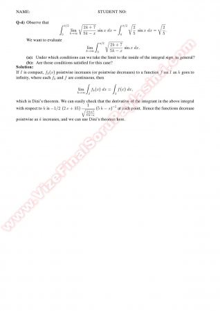 Advanced Calculus Midterm2 Solutions