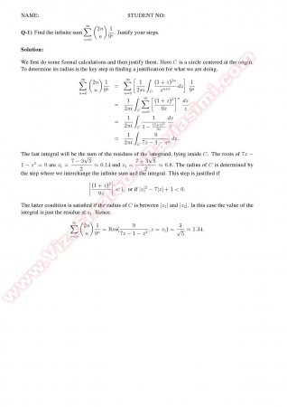 Complex Analysis2 Make Up Solutions -2011