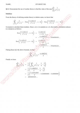 Complex Analysis2 Midterm Solutions -2011