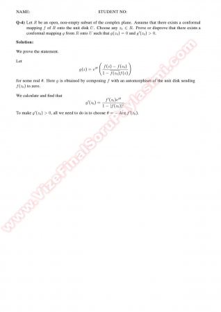 Complex Analysis2 Midterm Solutions -2011