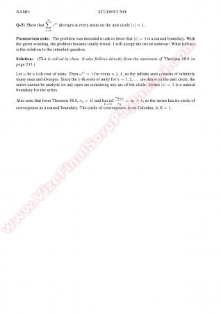 Complex Analysis2 Midterm2 Solutions -2011