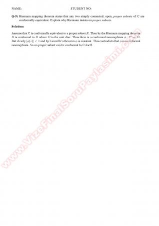 Complex Analysis2 Midterm Solutions Summer -2011