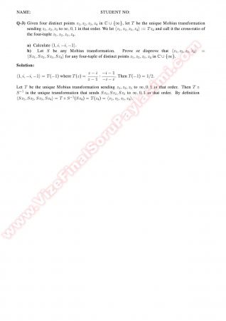 Complex Analysis2 Midterm Solutions Summer -2011