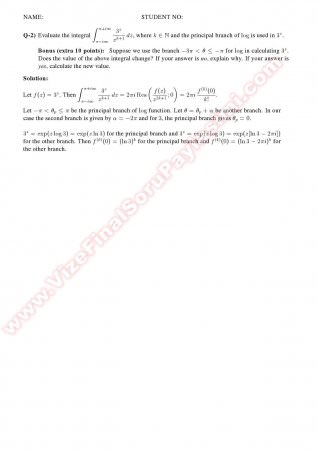Complex Analysis2 Midterm Solutions Summer -2011