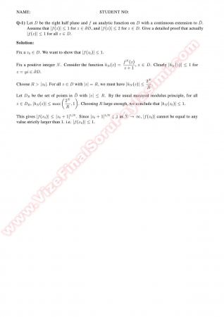 Complex Analysis2 Midterm2 Solutions Summer -2011