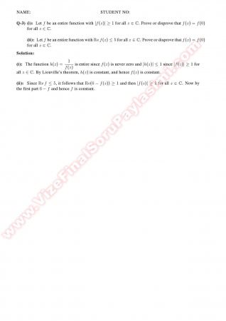 Complex Analysis2 Midterm2 Solutions Summer -2011