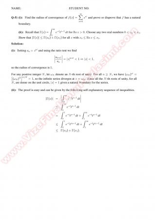 Complex Analysis2 Midterm2 Solutions Summer -2011