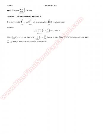 Complex Analysis2 Final Solutions -2013
