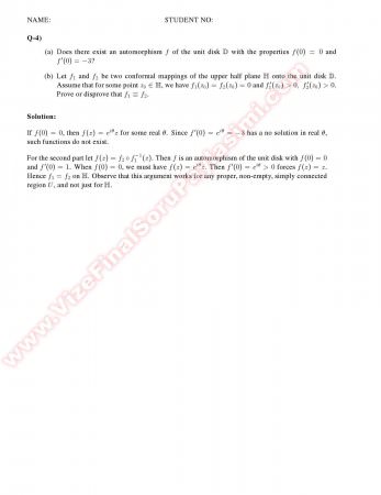 Complex Analysis2 Midterm Solutions -2013