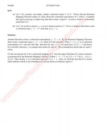 Complex Analysis2 Midterm Solutions -2013