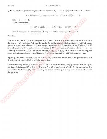 Algebraic Geometry Midterm2 Solutions -2014