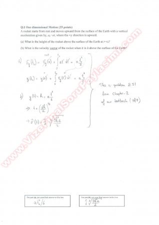 General Physics 1 midterm Solutions -2011