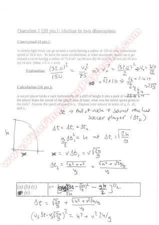 General Physics 1 Final Solutions