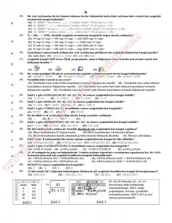 Kimyacılar İçin Bilgisayar Final Soruları ve Cevapları (2013)