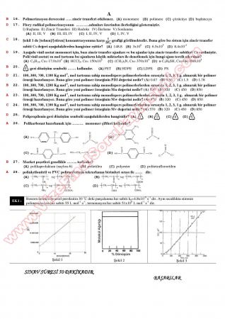 Polimer Kimyası Vize Soruları Cevapları (2013)