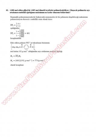 Polimer Kimyası Vize Soruları Cevapları (2014)